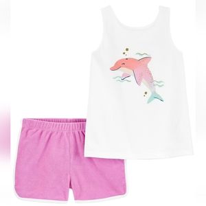 Carters Kid 2-Piece Dolphin Tank & Short Set 3t